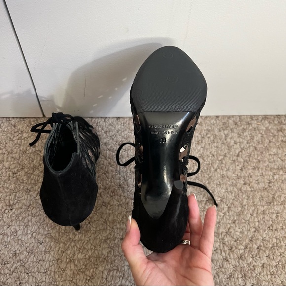 $549 Pierre Hardy Black Pink Metallic Suede Woven Cage Stiletto Heel Sz 8/38 - Picture 11 of 11